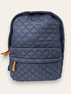 MZ Wallace City Backpack Navy Blue Zippered Quilt Women’s